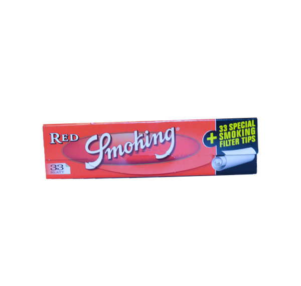 Smoking Red King Size Rolling Papers + Tips