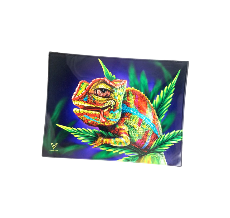 Stoned Chameleon- Glass Rolling Tray
