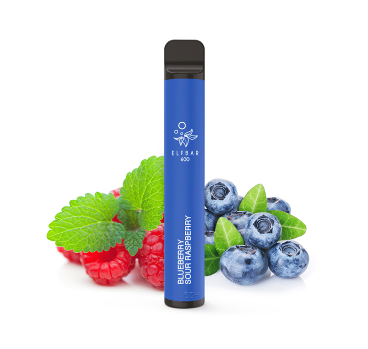 Elf Bar 600 -  "Blueberry Sour Raspberry" - Ohne Nikotin, Einweg E-Zigarette